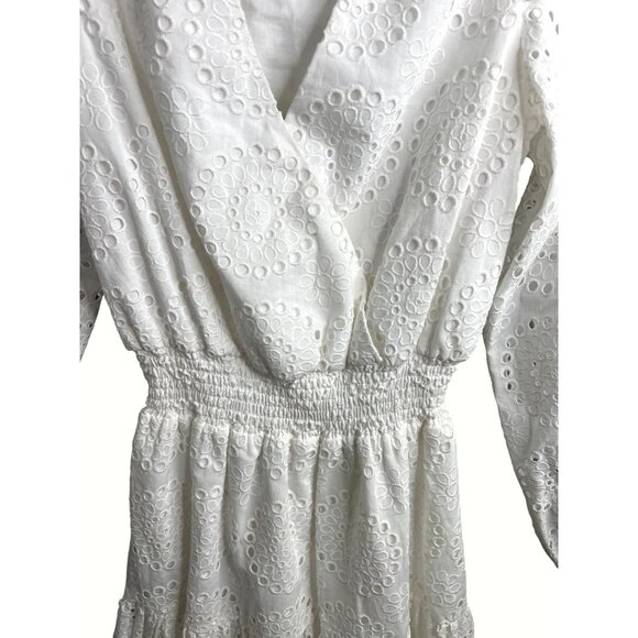 Lilly Pulitzer Taviana Eyelet Dress White Circle Bloom Resort Style Size 00 - Picture 13 of 16